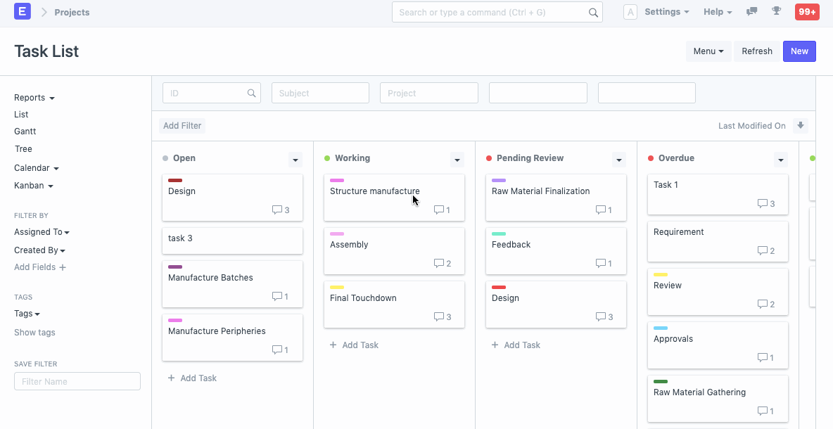 Move Cards on Kanban Board